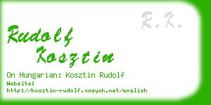 rudolf kosztin business card